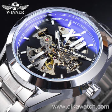 New winner mechanical watch fashion hollow waterproof watches automatic men relogio masculino GMT1192